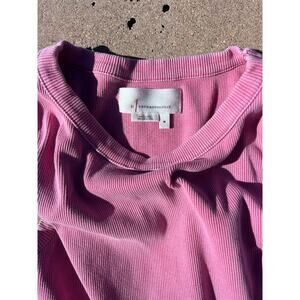 Anthropologie Pink Ribbed Tank Top Sleeveless Preppy Womens Size Medium